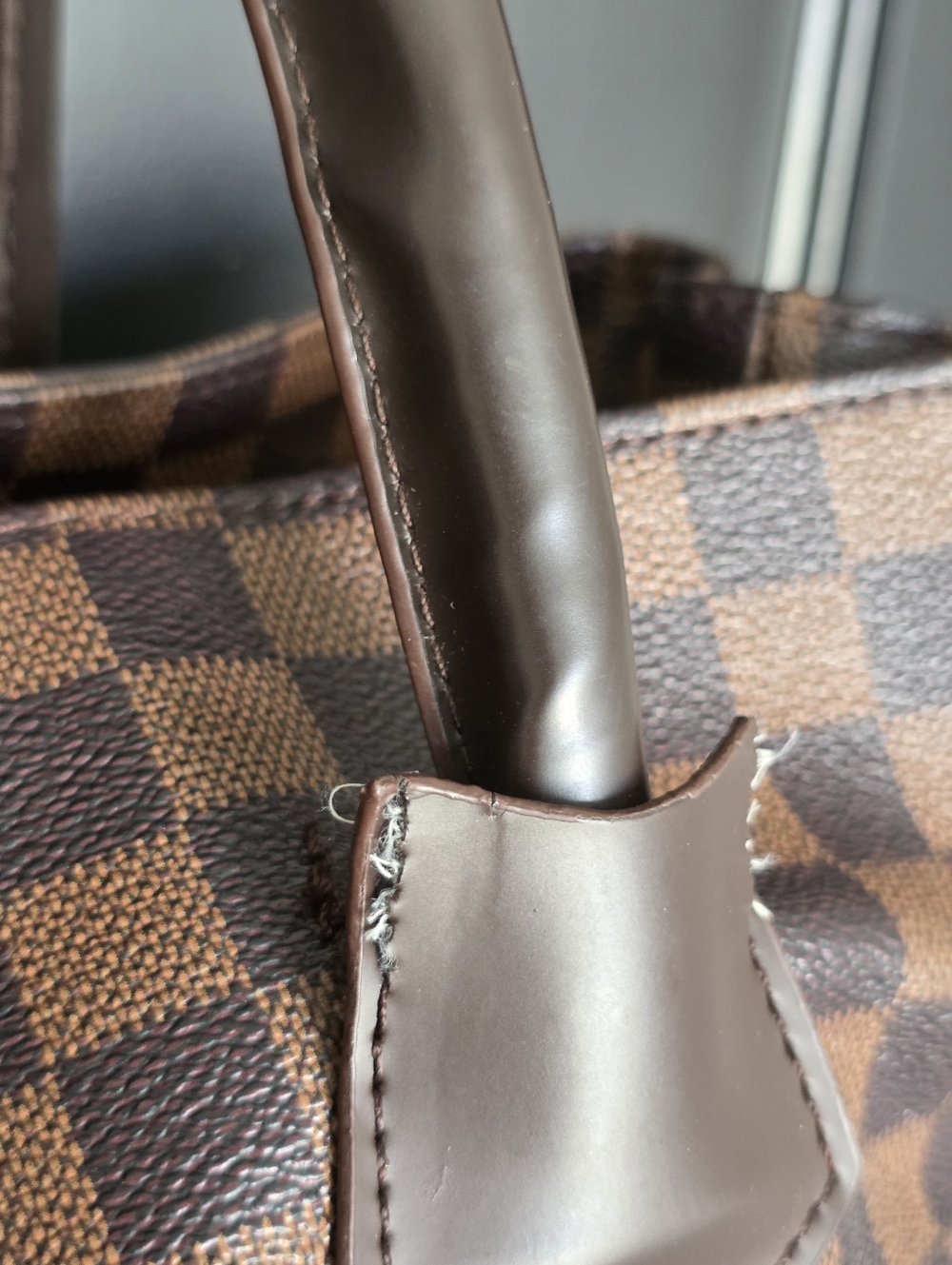 Louis Vuitton Monogram Tote Top Handle Bag Women Gold Logo 10x14 - Picture 7 of 15